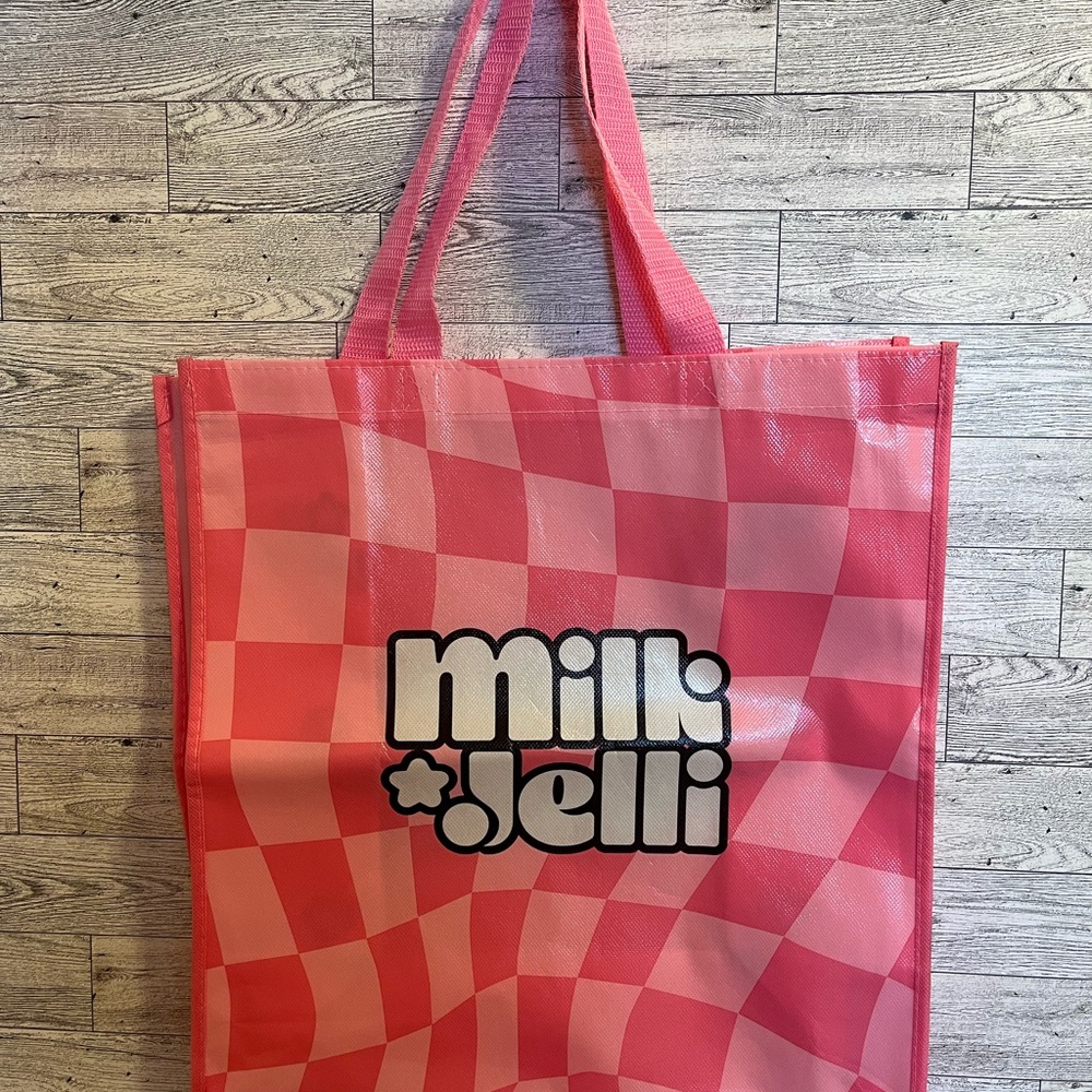 Pink Checkered Tote Bag